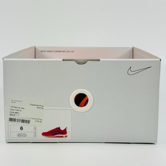 Nike Air Max 97 By You \'Total Orange Purple\' FN6743-900 size 6 M / 7.5 W